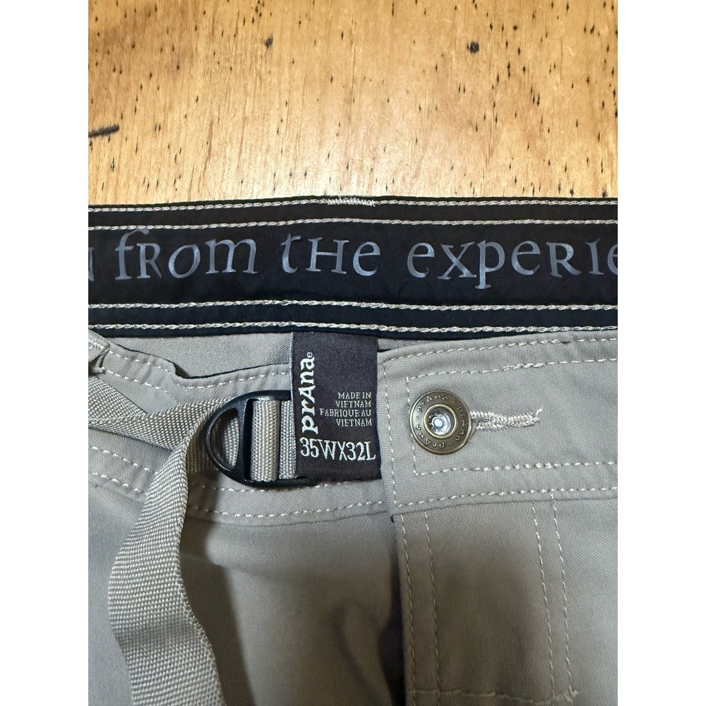 Prana Stretch Zion Pant Mens 35x32 Khaki Cargo Pocket Gorpcore Hike - Picture 3 of 7